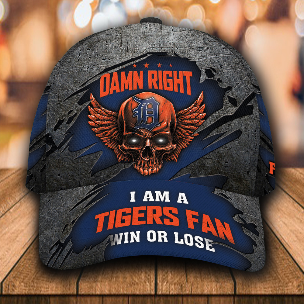 Personalized I Am A Detroit Tigers Fan All Over Print 3D Baseball Cap – Blue