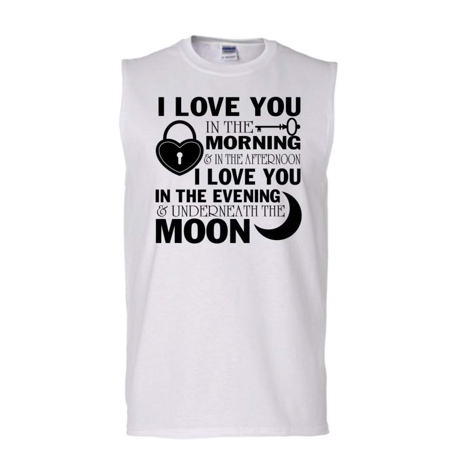 I Love You In The Morning T Shirt, Coolest Couple Tank Top (Men’s Cotton Sleeveless)