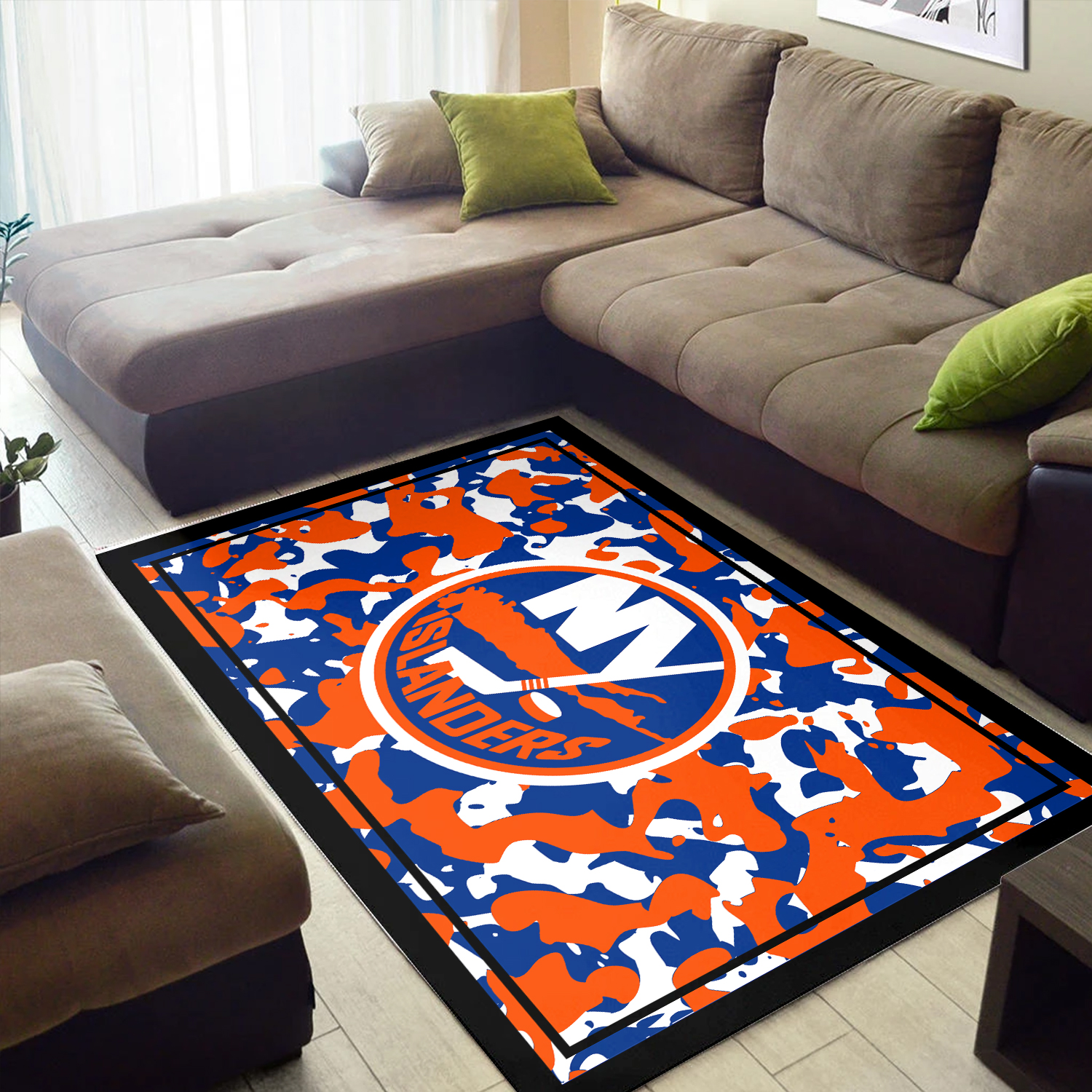 New York Islanders Camouflage Area Rug