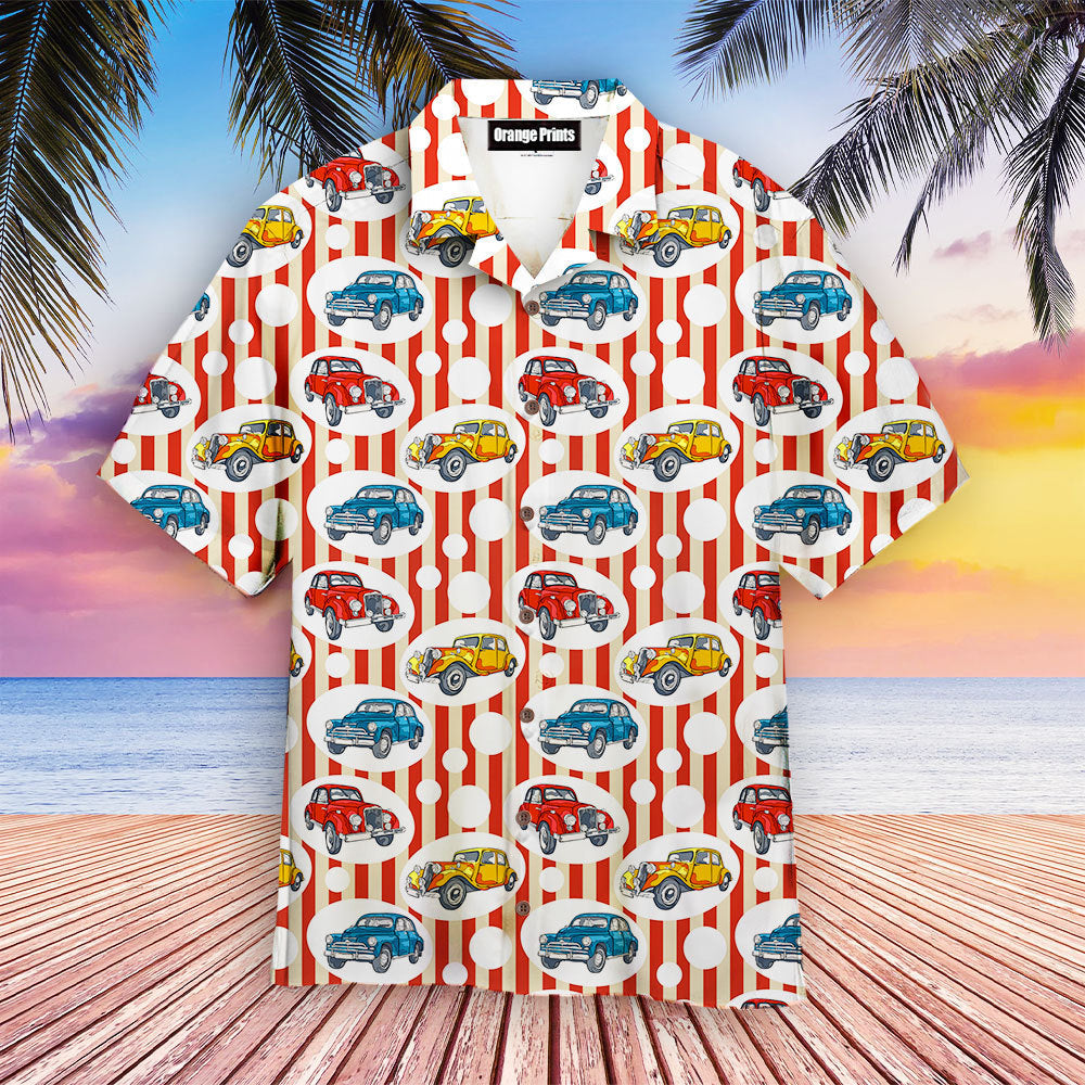 Retro Car Vintage Striped Pattern Hawaii Shirt For Men And Women Ha5107