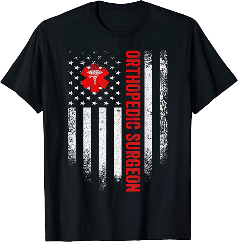 Vintage USA Orthopedic Surgeon Doctor American Flag Gift T-Shirt