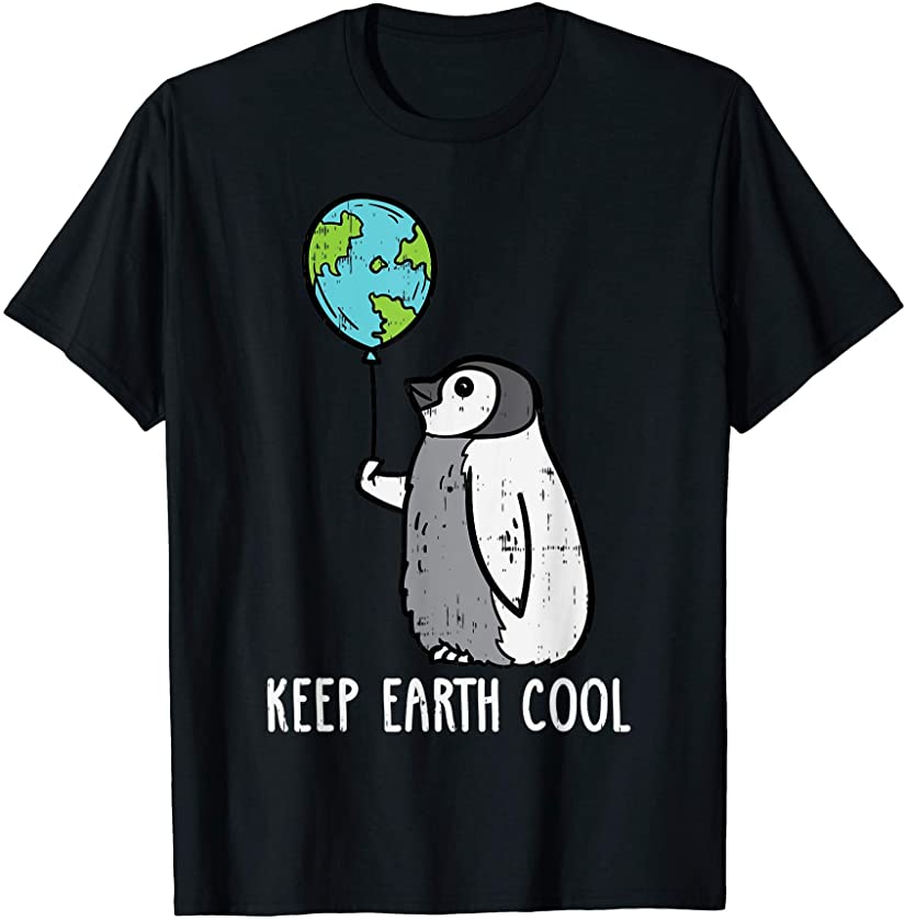 Keep Earth Cool Penguin Balloon Earth Day Animal Lover Gift T-Shirt