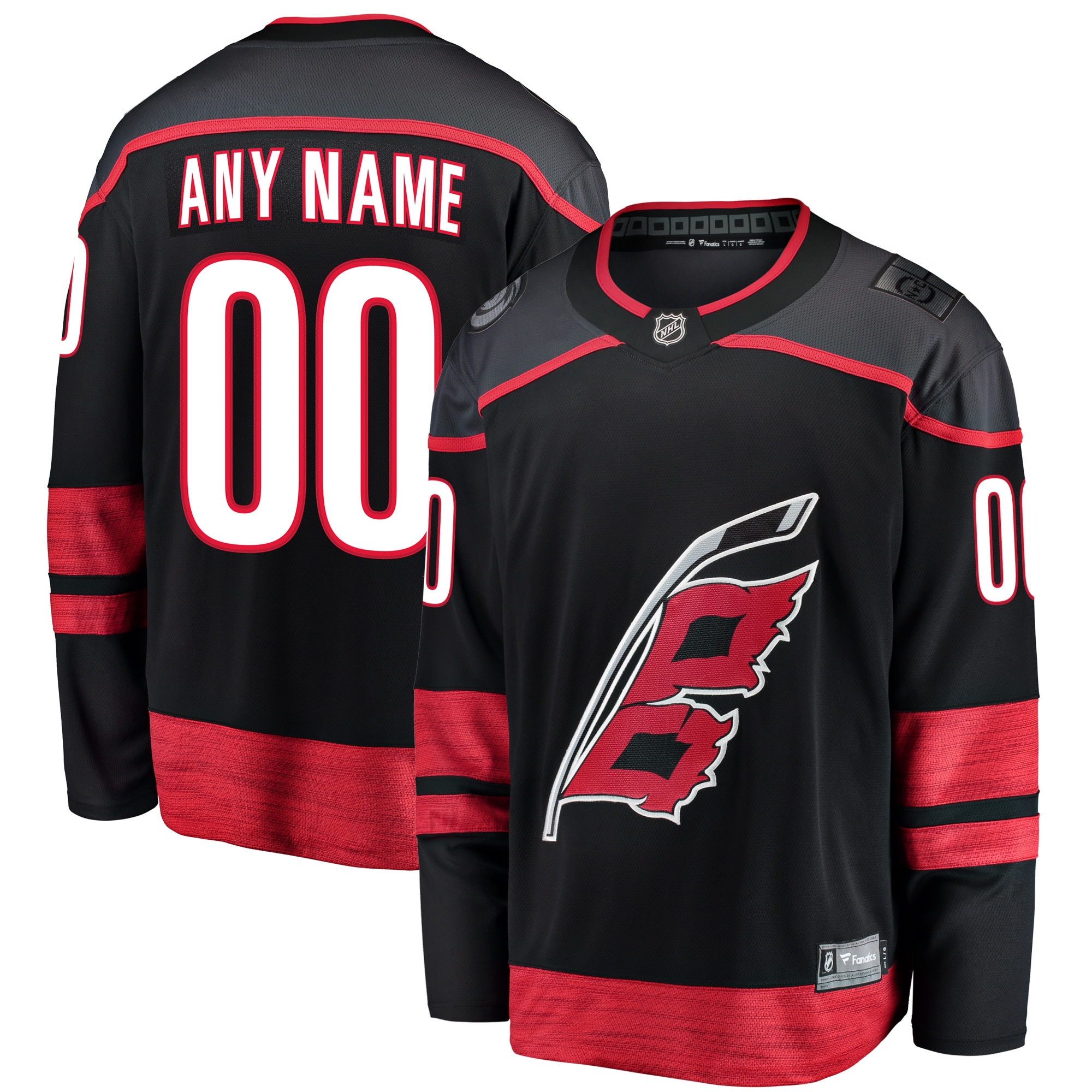 Carolina Hurricanes Branded Home Breakaway Custom Jersey – Black