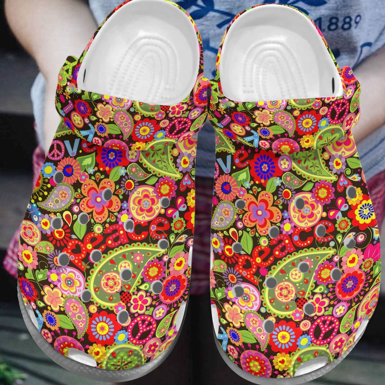 Hippie Personalized Clog, Custom Name, Text, Color, Number Fashion Style For Women, Men, Kid, Print 3D P6