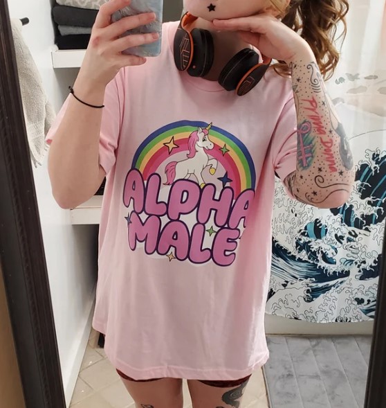 Ironic Alpha Male Unicorn Rainbow Colorful Tee Shirt Outfit