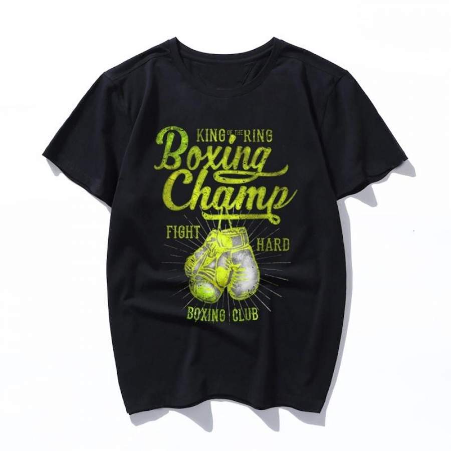 Boxing Champ Boxer King Of The Ring Fighter C Aesthetic T Shirts Women Men Ullzang Vintage T-Shirt Fashion Funny Cartoon Tshirt Top Tees