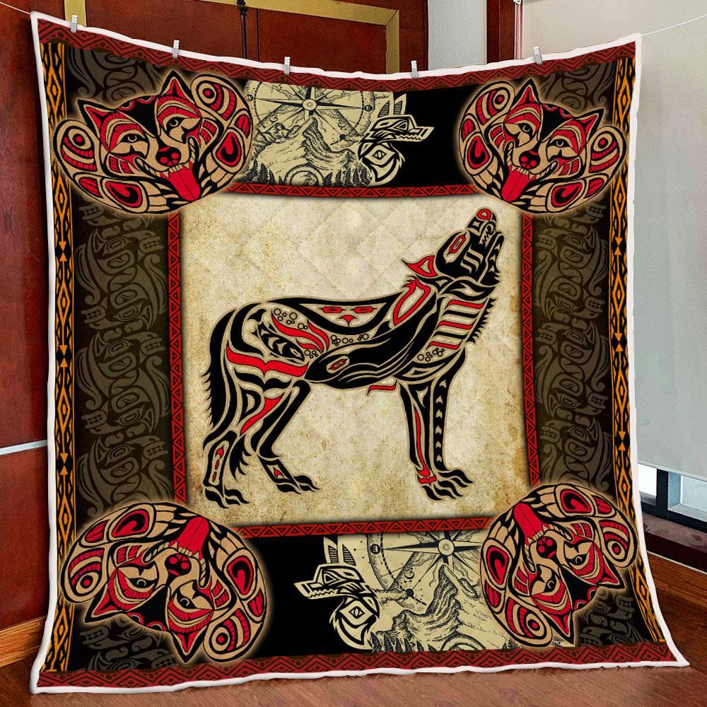 Tribal Native Wolf Tattoo Blanket Gift For Wolf Lover Tattoo Lovers Friend Birthday Gift Family Gift Home Decor Bedding Couch Sofa Soft And Comfy Cozy