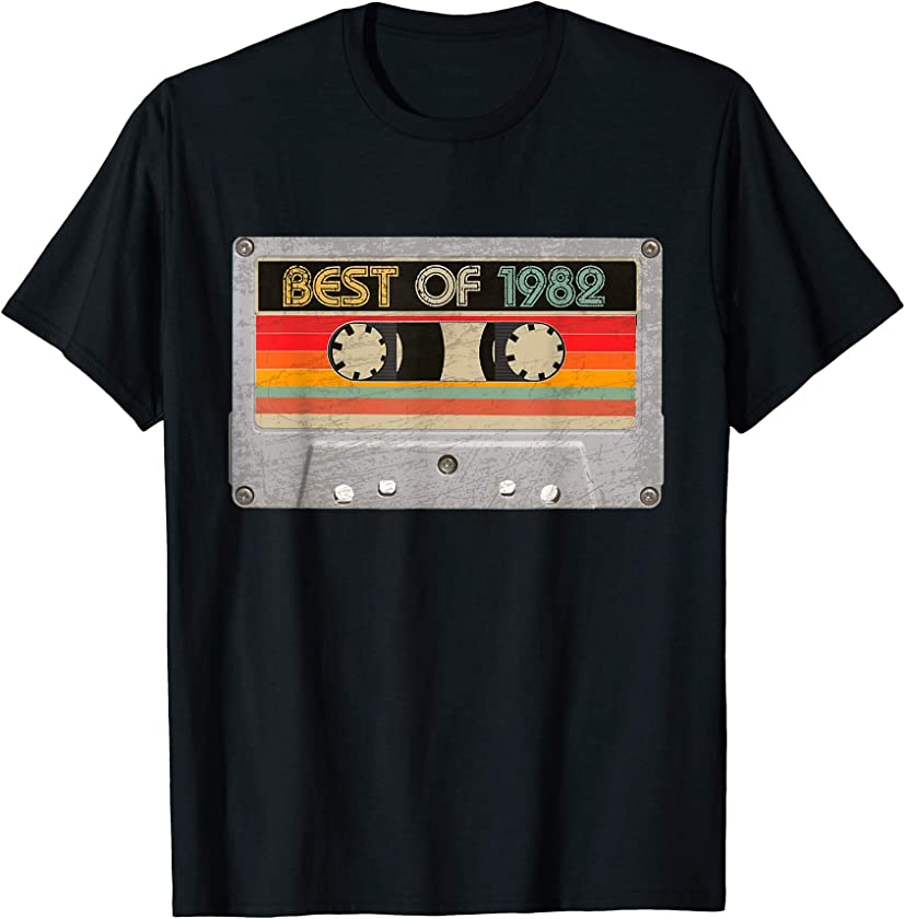 Best Of 1982 39th Birthday Gifts Cassette Tape Vintage T-Shirt