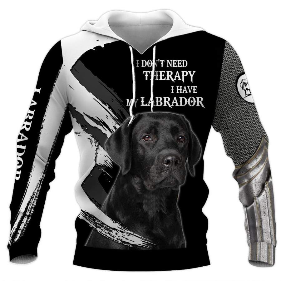BLACK LABRADOR Dog Therapy 3D Hoodie Full Printing