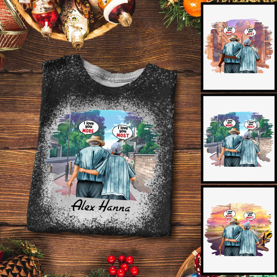 Old Couple I Love You Personalized Bleached Shirt Sweatshirt Hoodie  Ap589