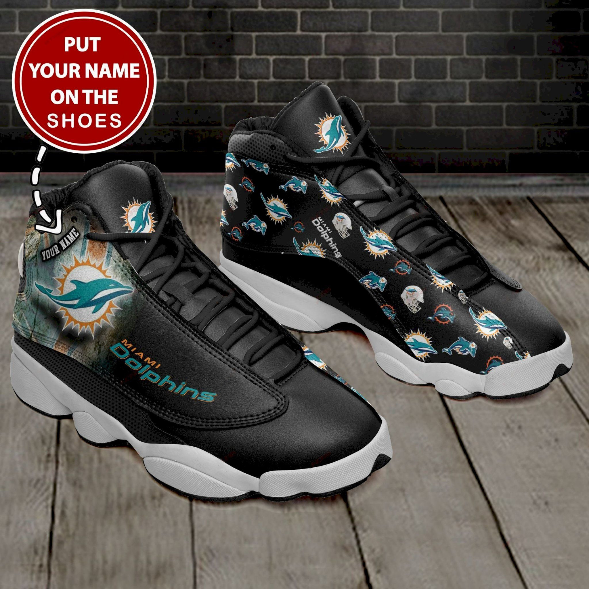 Miami Dolphins  Air Jordan 13 Sneakers Sport Shoes For Fan Sneakers For Fan Sport