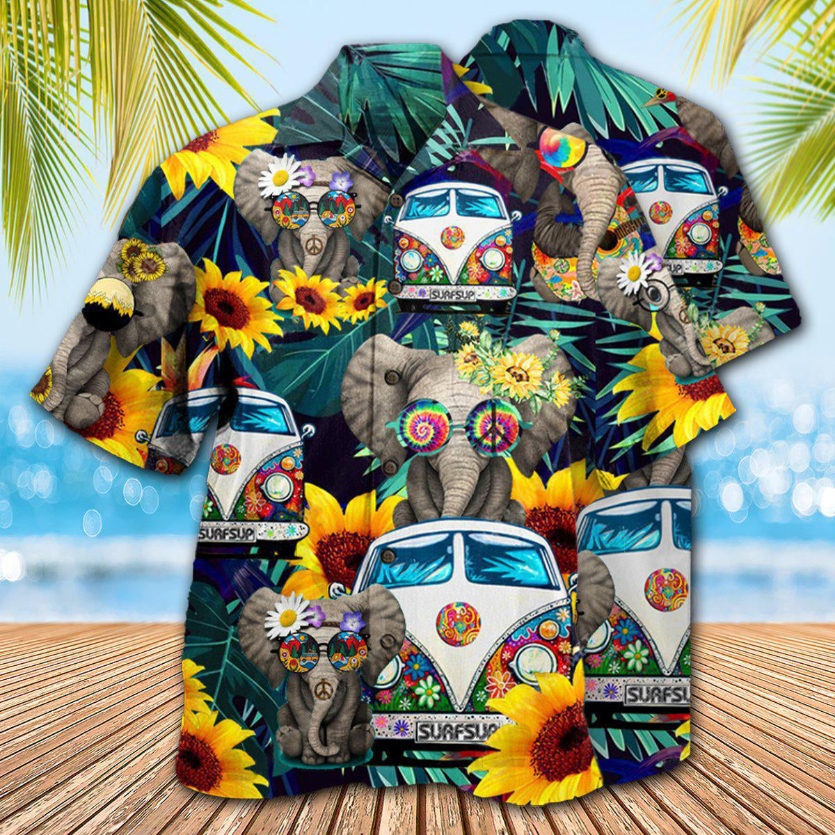 Hippie Elephant Wonderful Camping Hawaiian Shirt