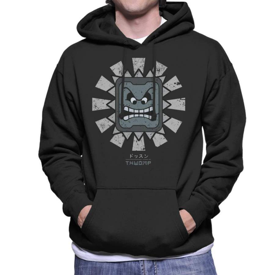 Thwomp Retro Japanese Mario Men’s Hooded Sweatshirt