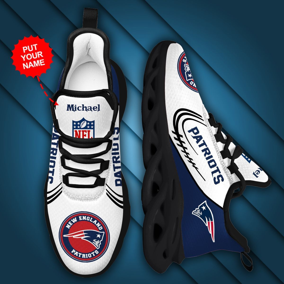 New England Patriots Custom Personalized Max Soul Sneakers Running Sports Shoes For Men Women