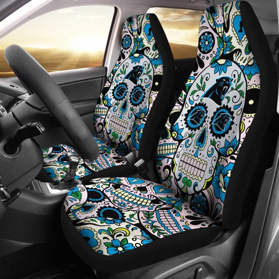 Party Skull Carolina Panthers Car Seat Covers