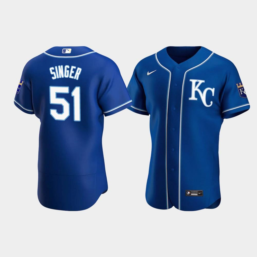 Brady Singer 51 Kansas City Royals Royal Alternate Jersey