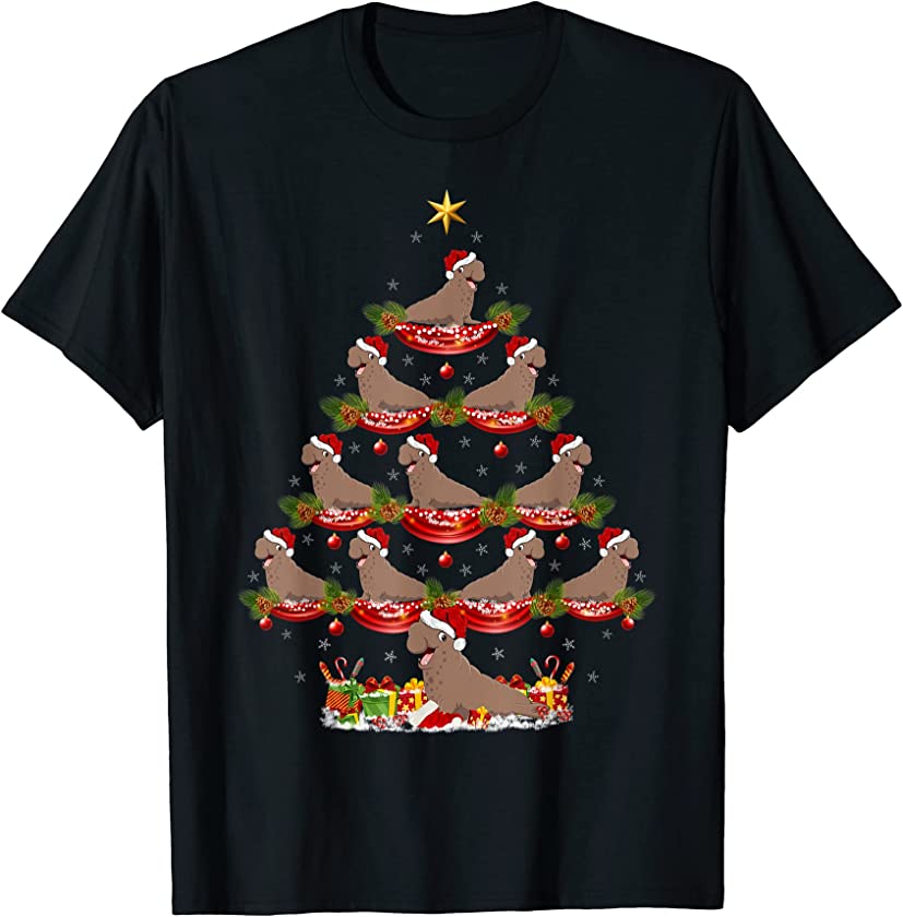 Xmas Holiday Santa Elephant Seal Christmas Tree T-Shirt