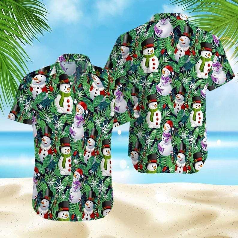 Get Now Funny Snowman Christmas Green Hawaii Aloha Shirts V Ha30133