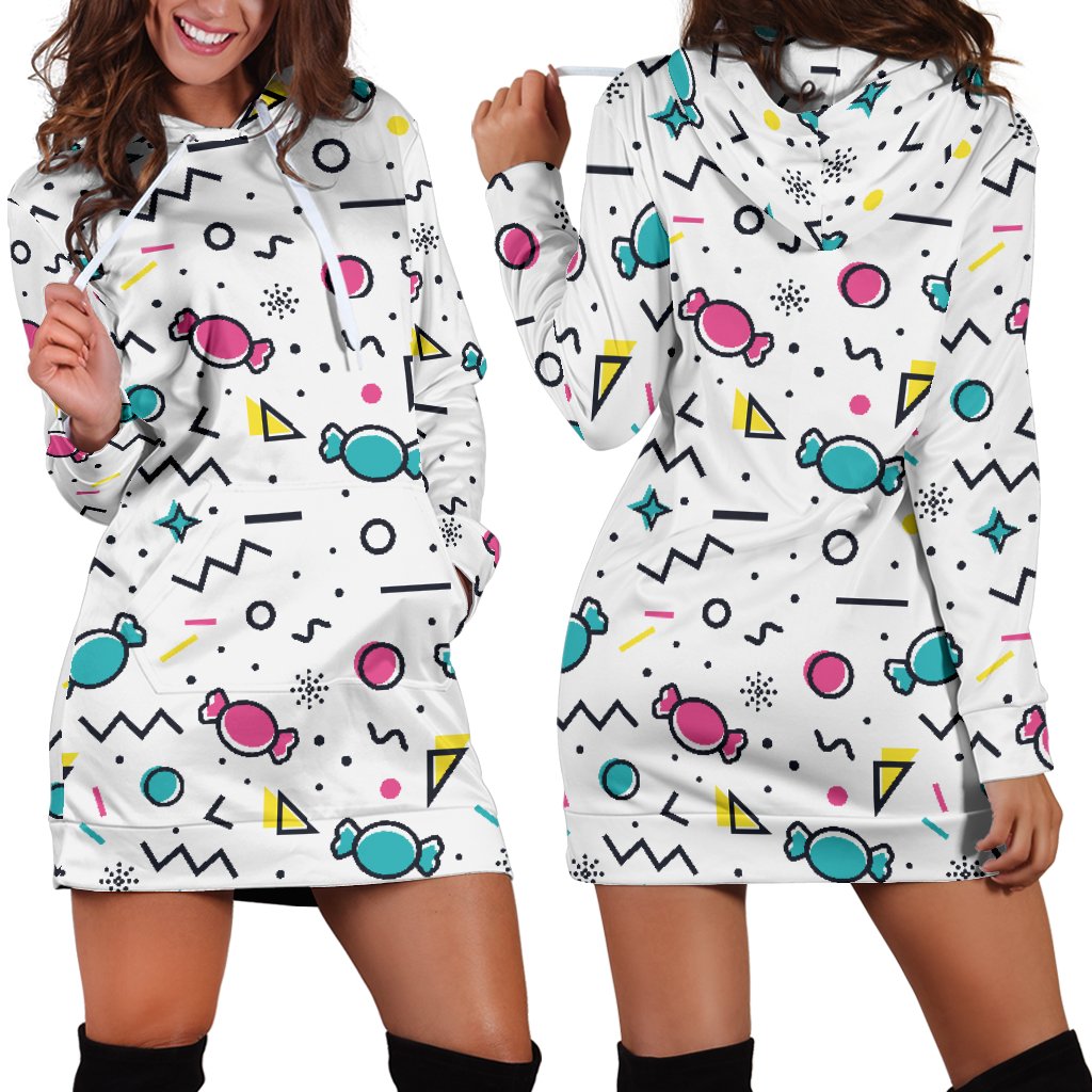 Candy Design Pattern Women’S Hoodie Dress