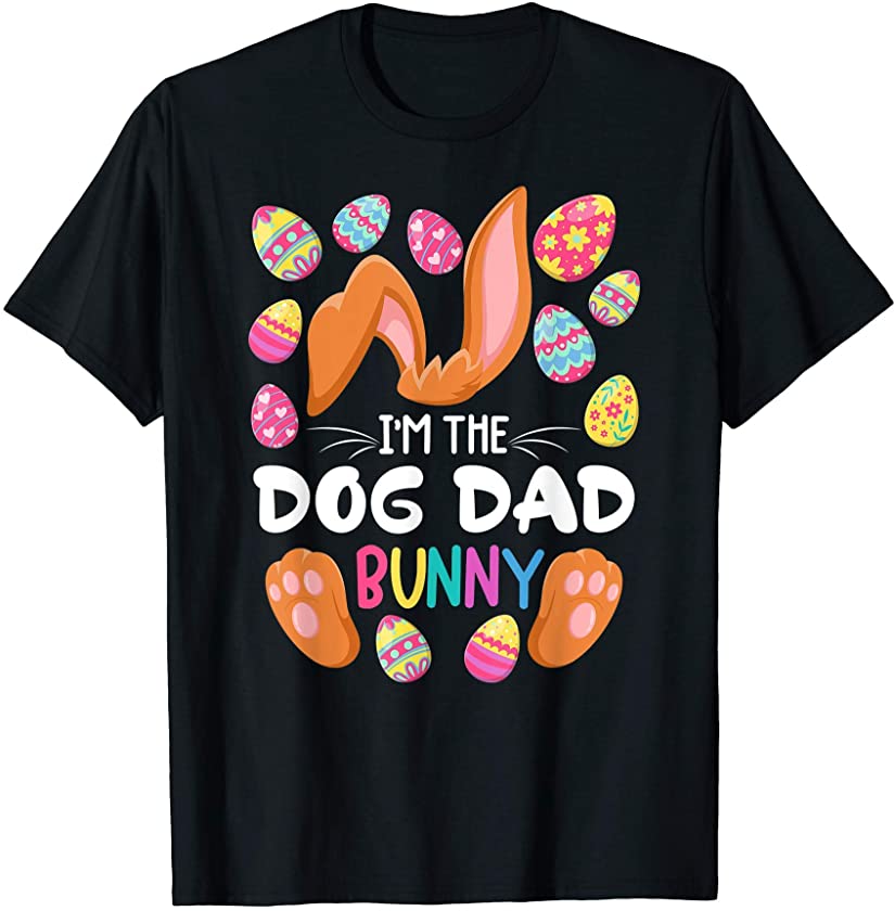 Mens Cute Top I Dog Dad Bunny I Matching Family Easter Pajamas T-Shirt