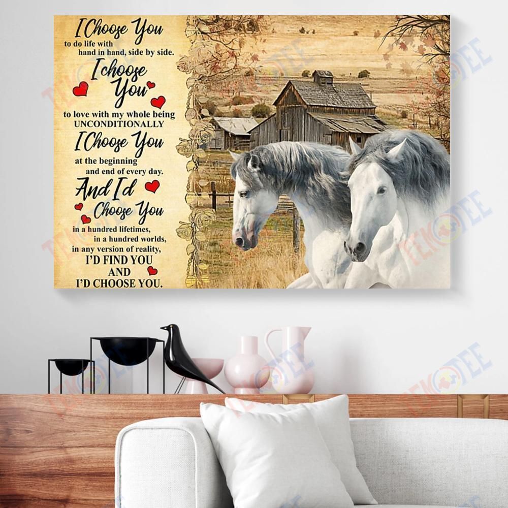 Best Canvas Prints I Choose You To Do Life With Hand In Hand Andalusian Horse Horizontal Canvas Wall Art Pretty Wall Art Home Decoration