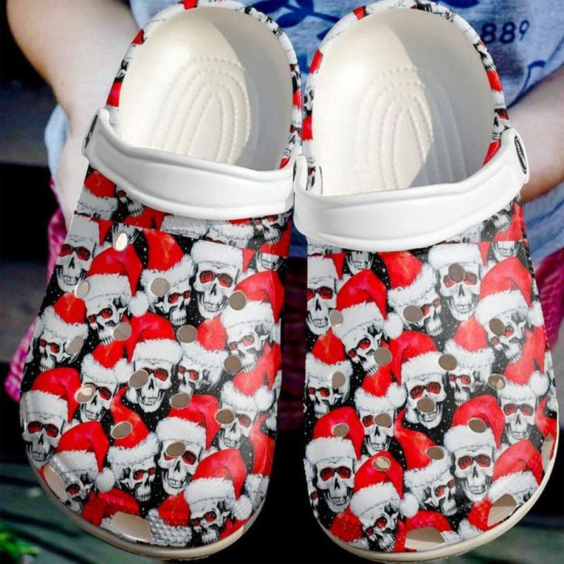 Skull Christmas Face 102 Custom Name Gift For Lover Rubber clog Shoes Comfy Footwear 3