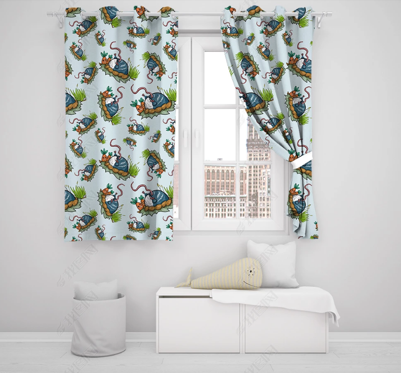 3D Hand Drawn Animal Mouse Curtains And Drapes Lqh 115