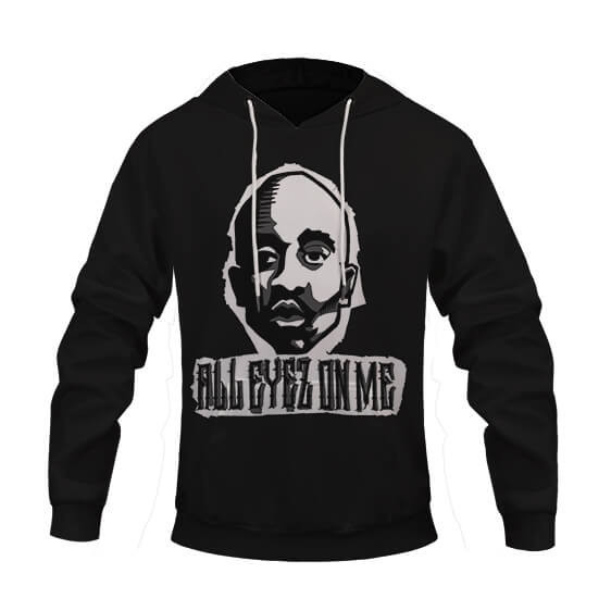 2Pac Merch All Eyez On Me Tupac Amaru Shakur Head Art Black Hoodie ...