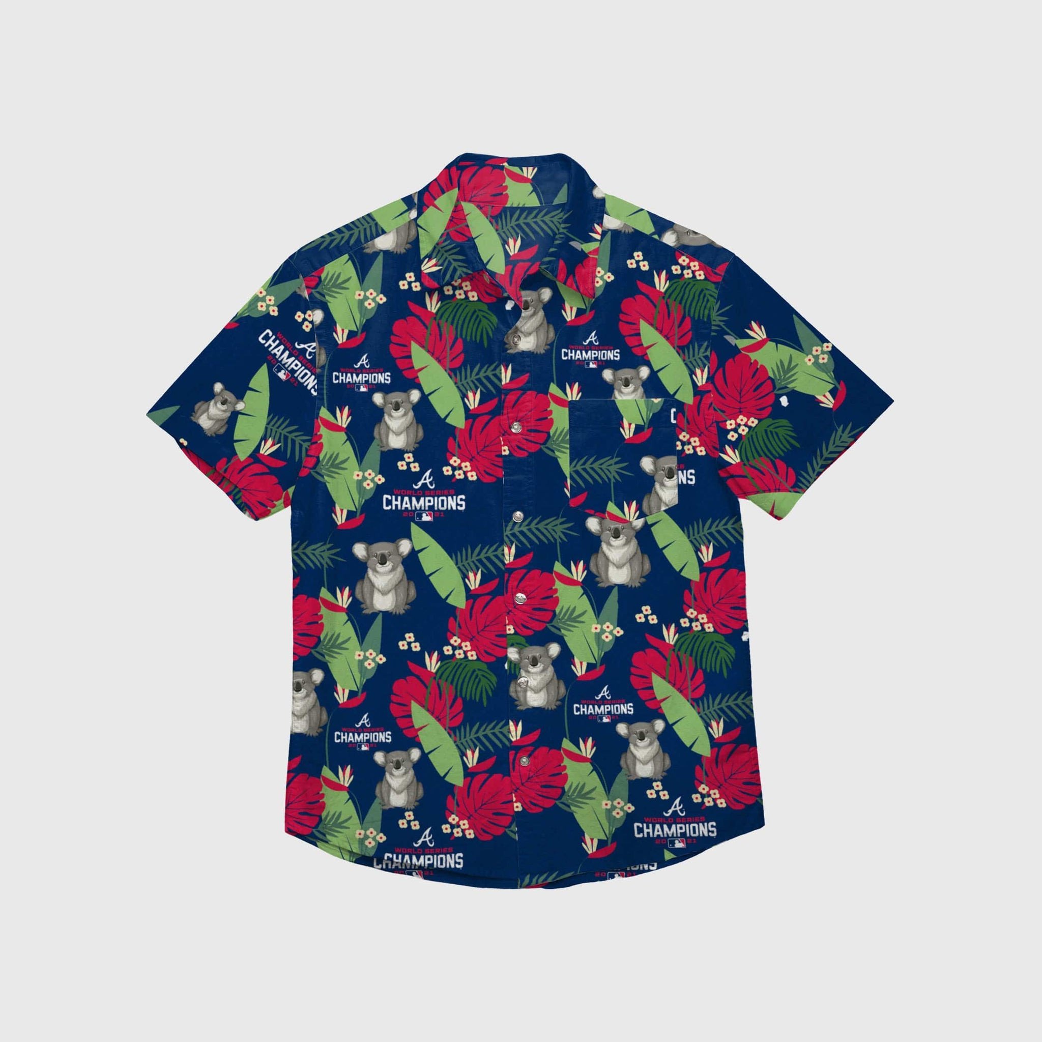 Atlanta Braves 2021 World Series Champions Floral Button Up Hawaii Shirt Ha76389