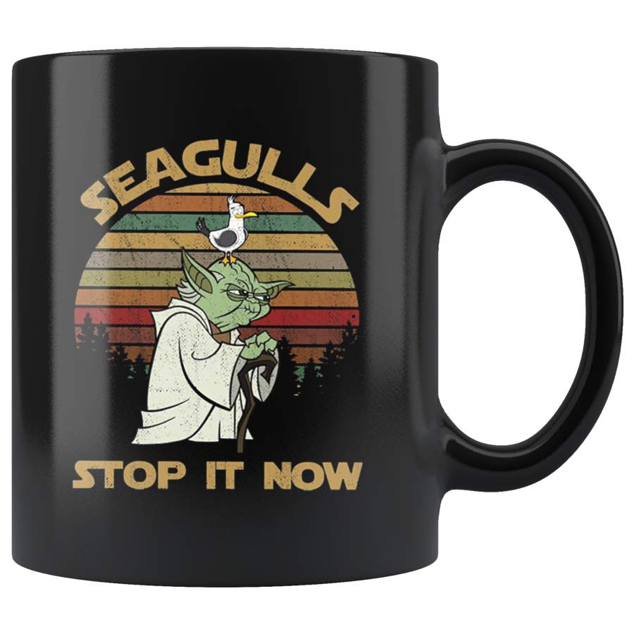 Retro Sunset Vintage Seagulls Stop It Now Mug Coffee