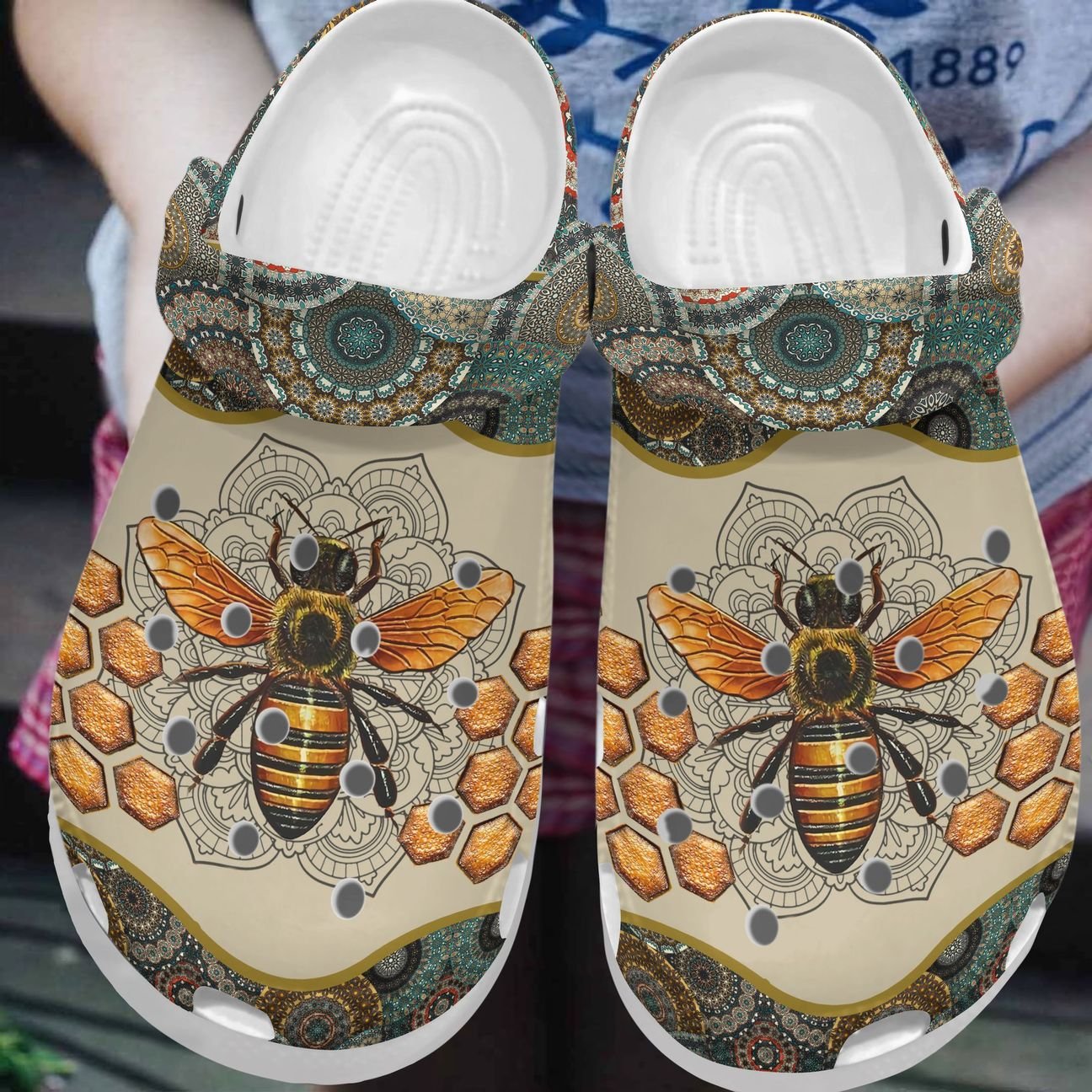 Bee Personalized Clog, Custom Name, Text, Color, Number Fashion Style For Women, Men, Kid, Print 3D Bee Lovers