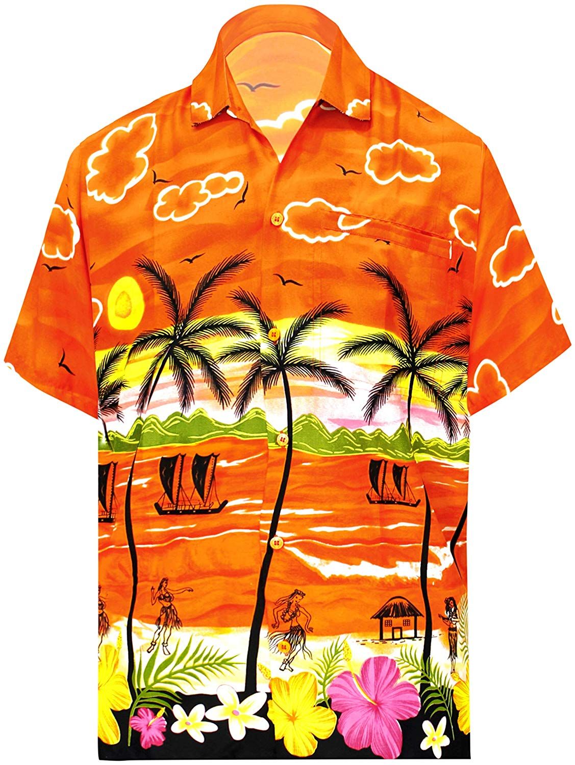 Palm Tree Orange Unique Design Hawaii Shirt Ha74645