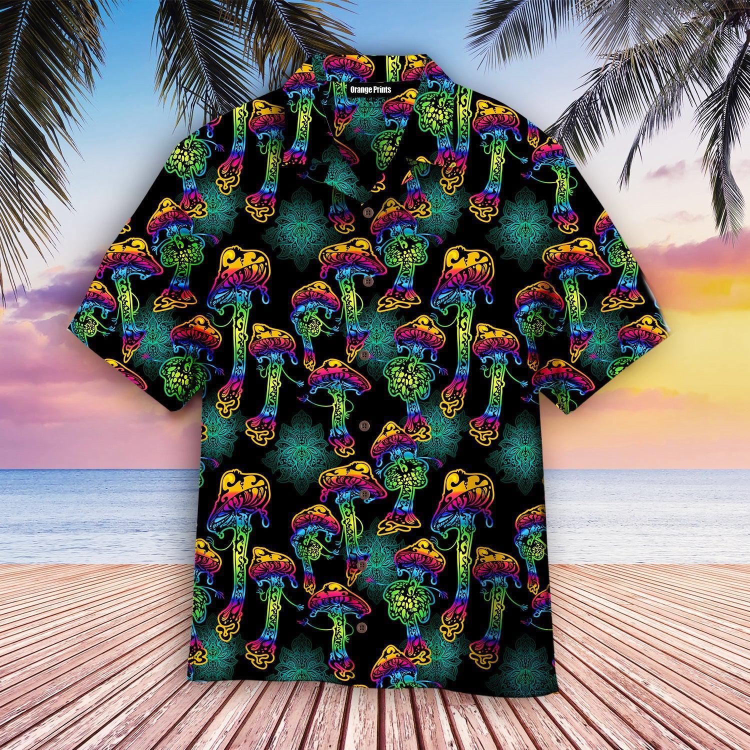 Psychedelic Magic Glowing Mushrooms Hawaii Shirt For Men Women Ha25212