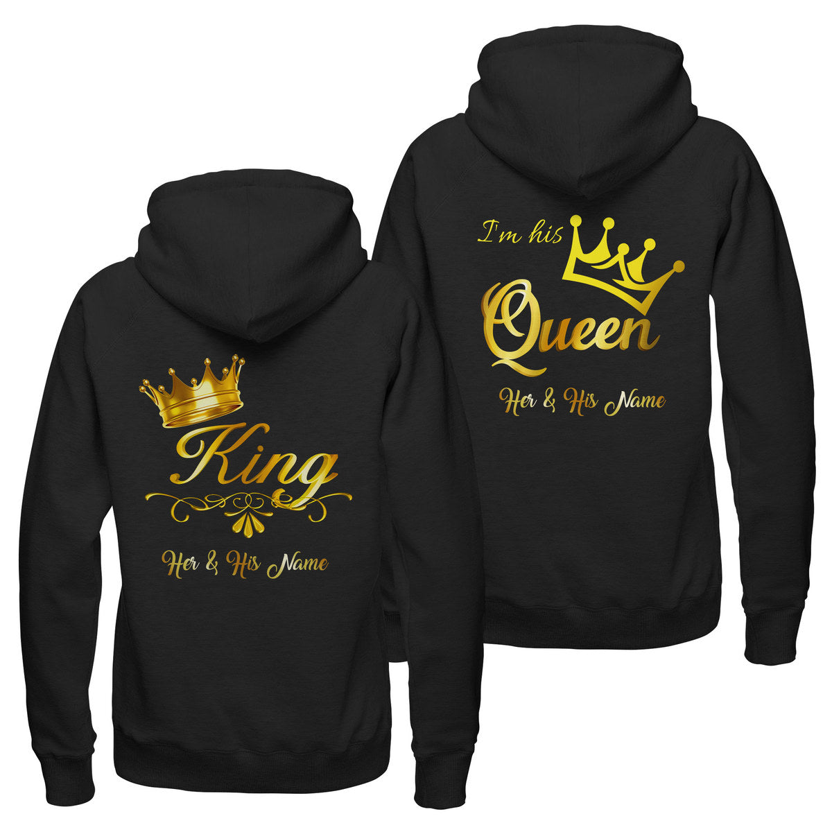 Personalized Her King And His Queen Hoodie, Custom Couple Hoodie, Husband Wife Hoodie, Hoodie, Unisex Hoodie