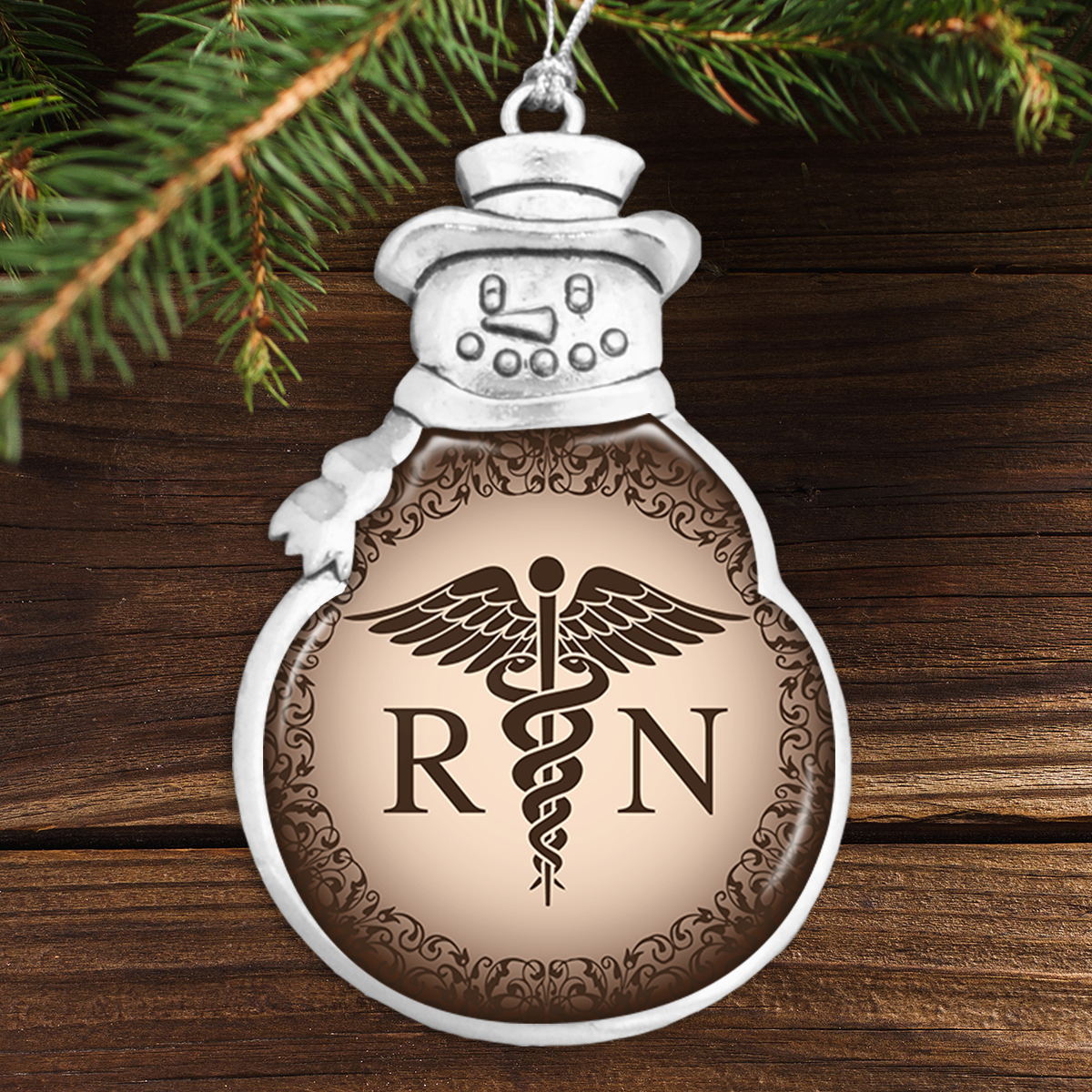 Vintage RN Snowman Ornament