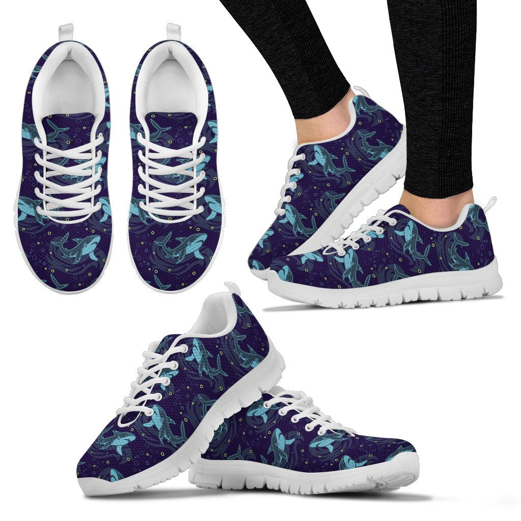 Shark Themed Print Women Sneakers