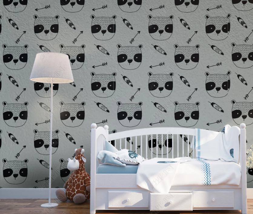 3D Hand Drawn Animal Raccoon Wall Mural Wallpaper Lqh 248