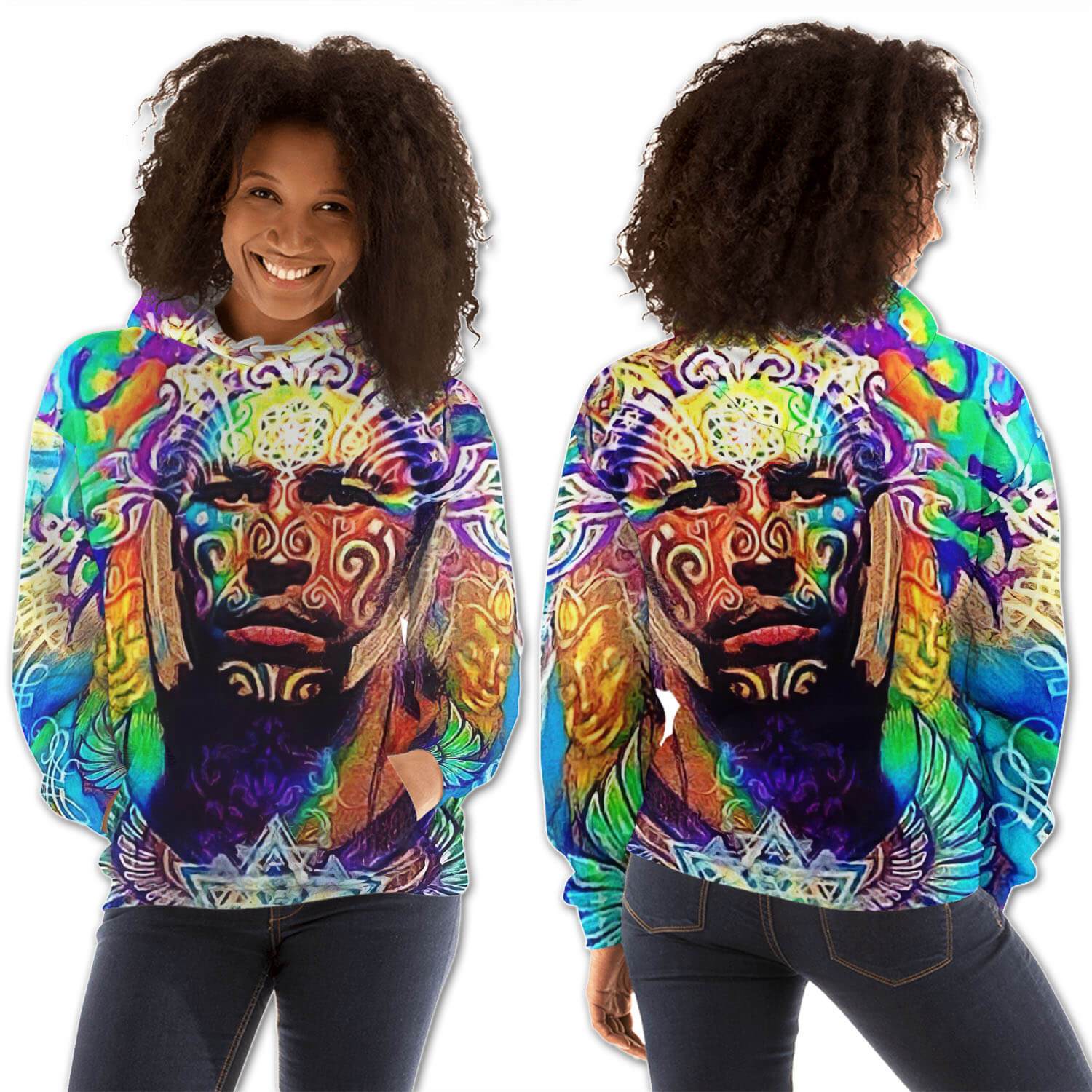 African American Hoodies Beautiful Girl With Afro All Over Print Womens Hooded Sweatshirt African Fashion Styles BPS05734