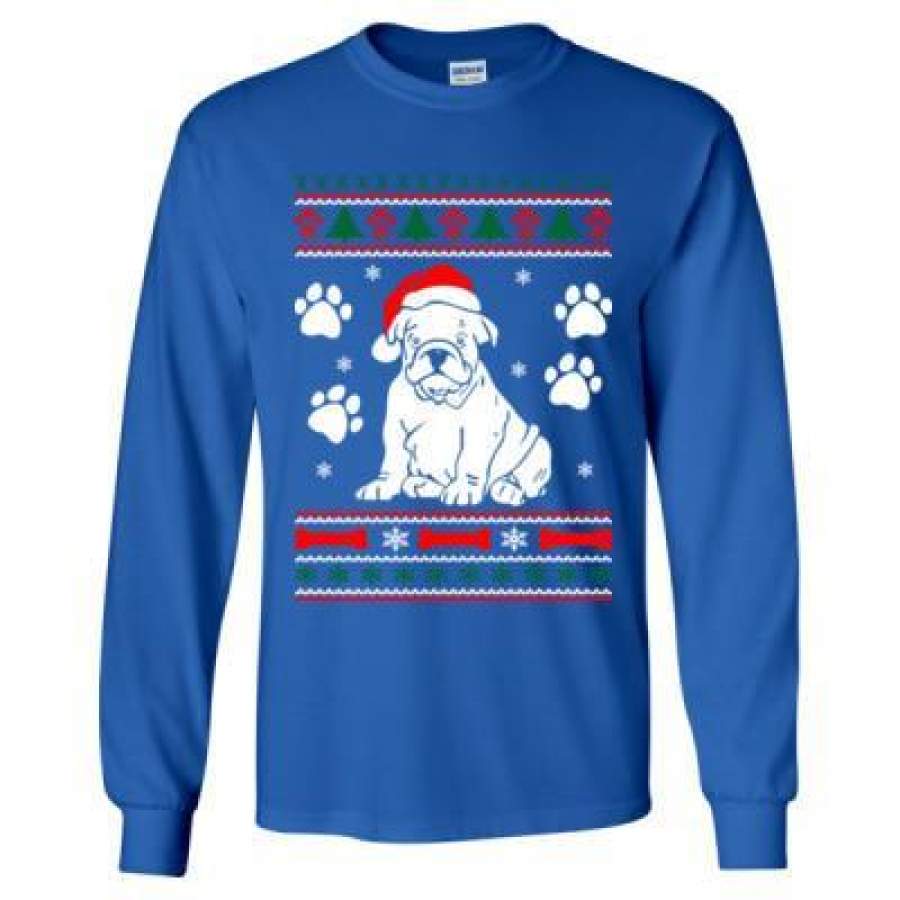 AGR Bulldog Dog Ugly Christmas Sweater Xmas – Long Sleeve T-Shirt