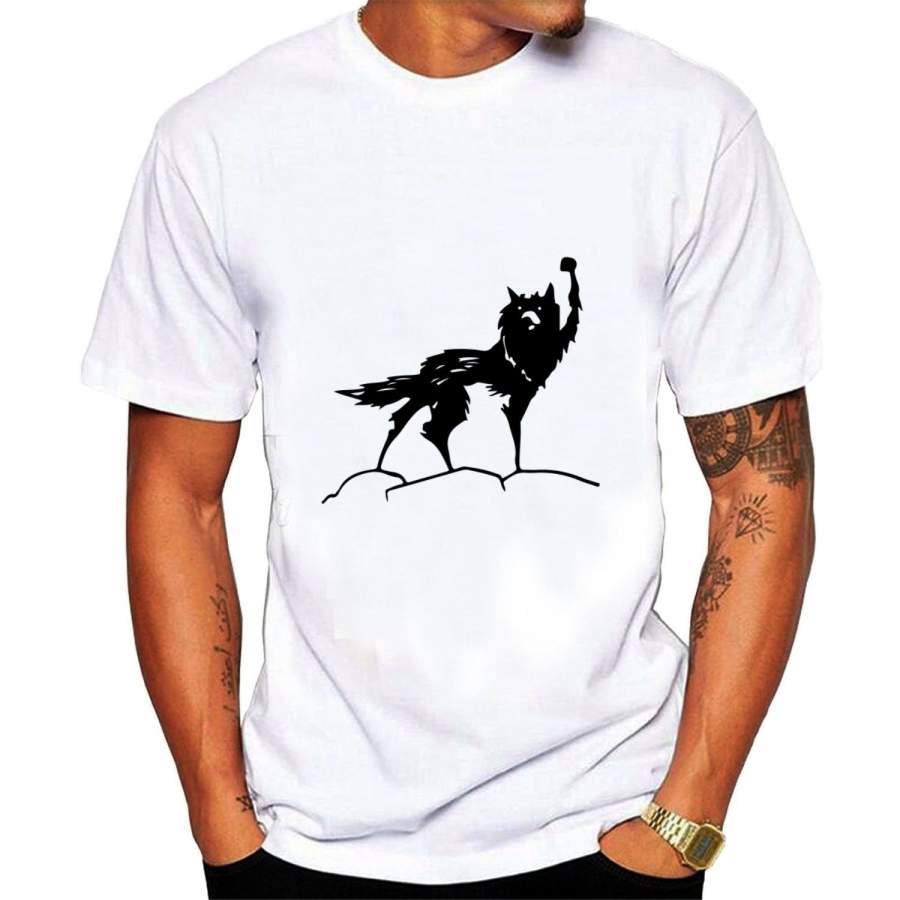 Men’S Fantastic Mr Fox Wolf T Shirt White Fashion Short Sleeved T-Shirts O-Neck Summer Loose Funny Tee Shirt For Men