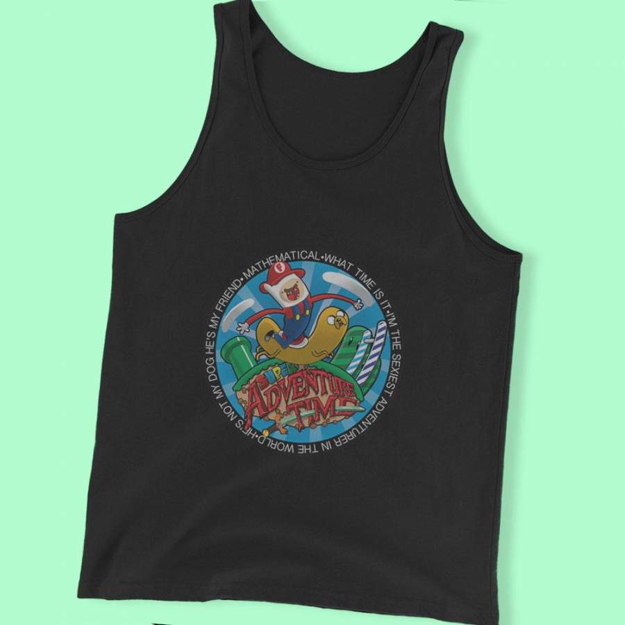 Super Mario Adventure Time Funny Parody Men’S Tank Top