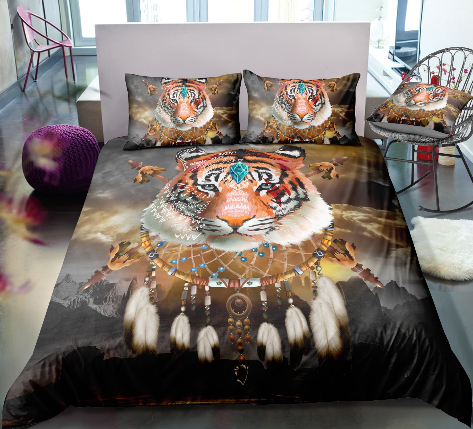 3D Indian Animal Dream Catcher Quilt Cover Set Bedding Set Pillowcases 118