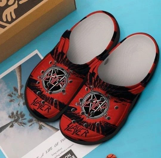 Slayer Rock Band Logo Gift Rubber Crocs Crocband Clogs, Comfy Footwear