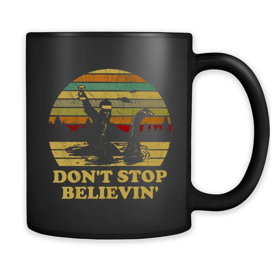 Don’t Stop Believin, Retro Vintage Design – Full-Wrap Coffee Black Mug