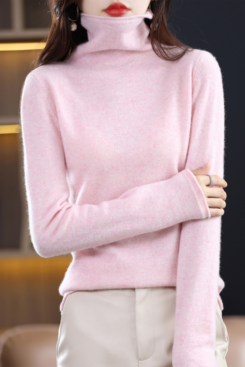 Smpevrg 100% Wool Knitted Women Sweaters And Pullovers Long Sleeve Turtleneck Warn Female Pullover Knit Tops Jumper Clothes Wild alx