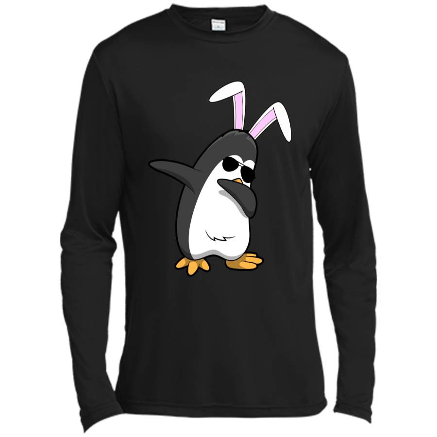 Dabbing Easter Bunny Shirt Penguin Dab Boys Girls Kids Gift Long Sleeve Moisture Absorbing Shirt