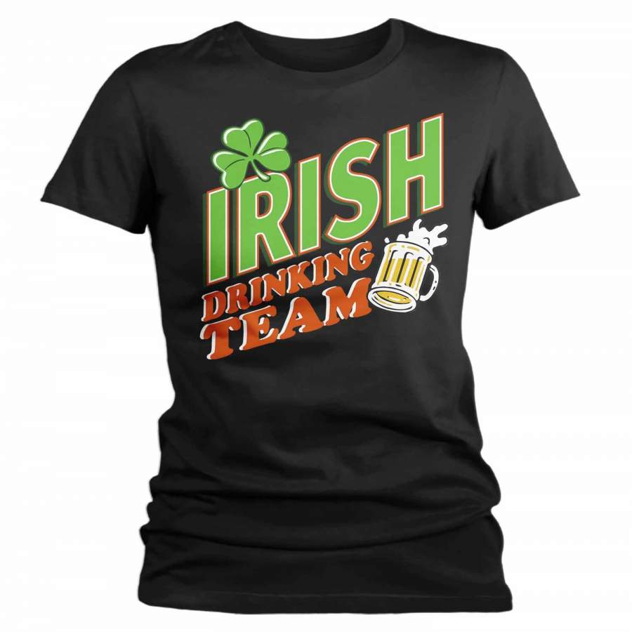 Women’s Retro Irish Drinking Team T Shirt Drinking Team Shirt Retro Hipster Shirt Vintage St. Patrick’s Day Shirt