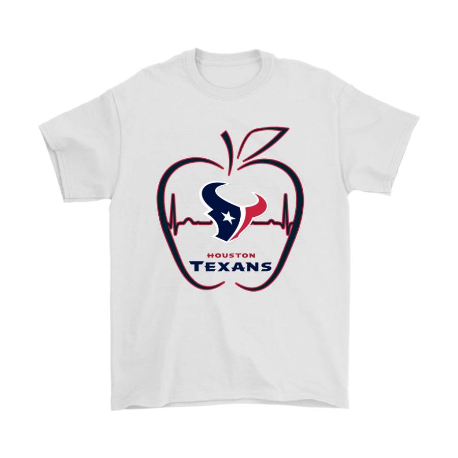 Apple Heartbeat Teacher Symbol Houston Texans Shirts