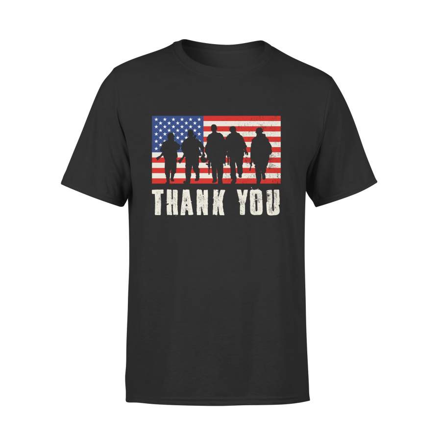 YOLOstuff Veterans 4th of July Independent day T Shirt Thank You American Flag T-shirt