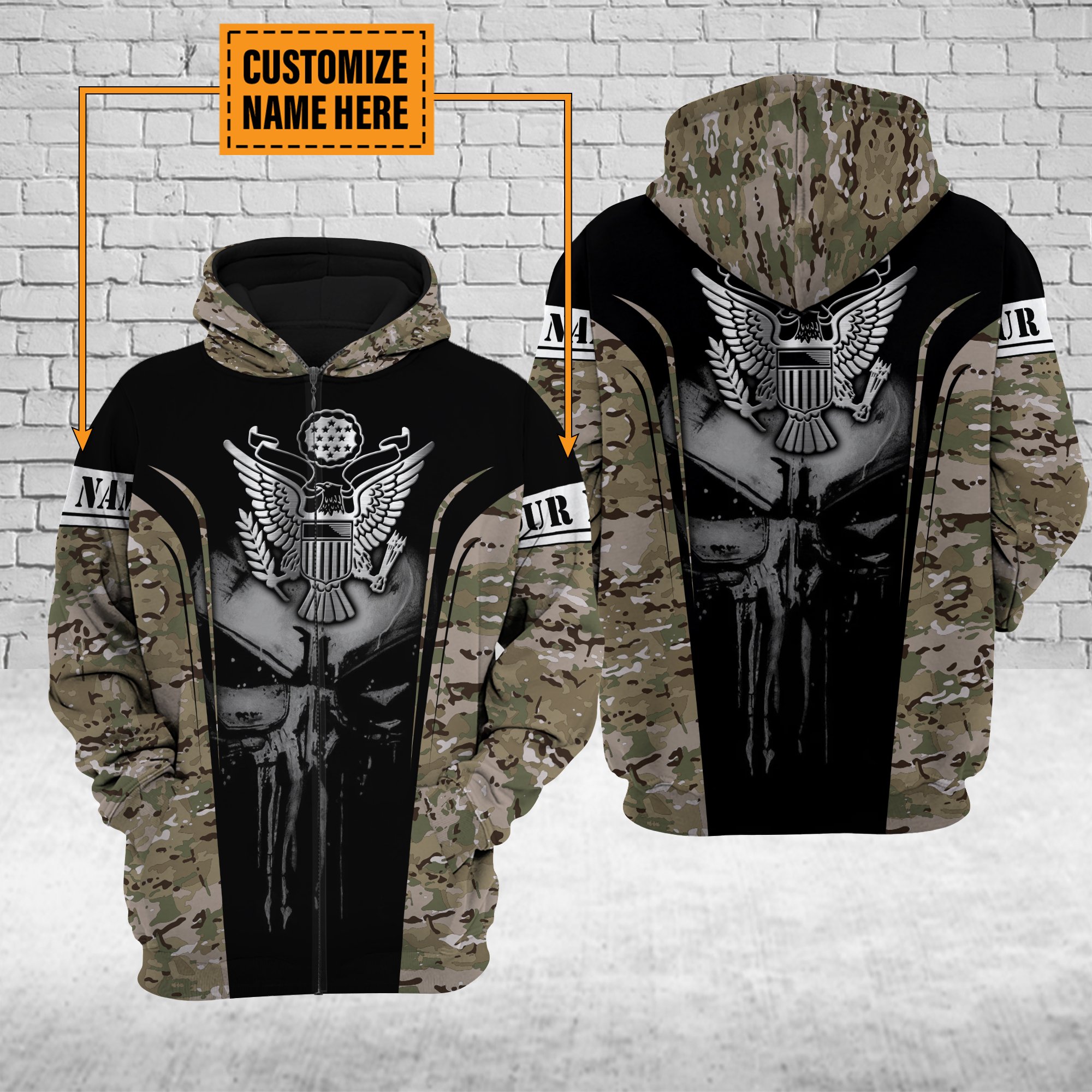 Bekingart 3D Us Camouflage Veteran Army Gift For Army  Us Army  Hoodie